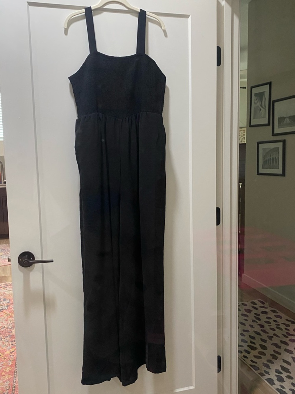 Black Women's Maxi Dress with Square Neckline